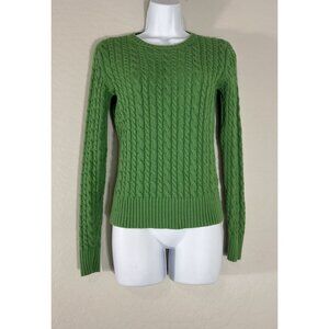 GAP Sweater M Cable Knit Stretch Pullover Crewneck  Vintage Y2k Slime Green 00’s
